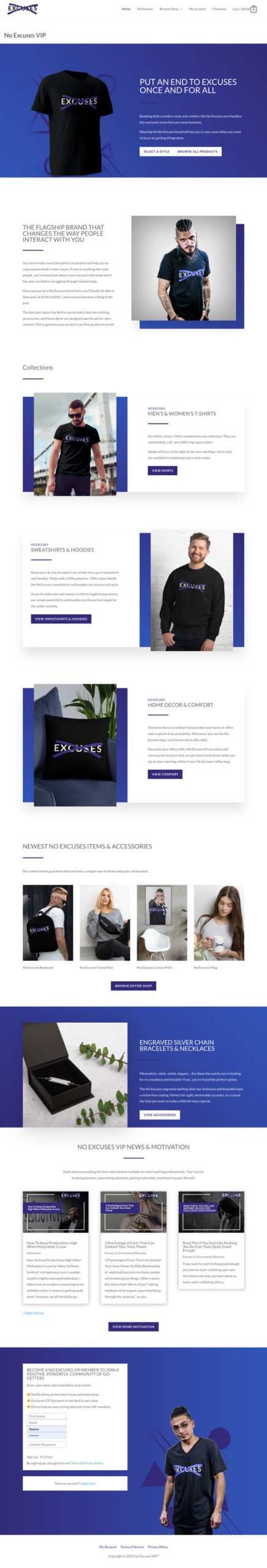 No Excuses VIP Website Design