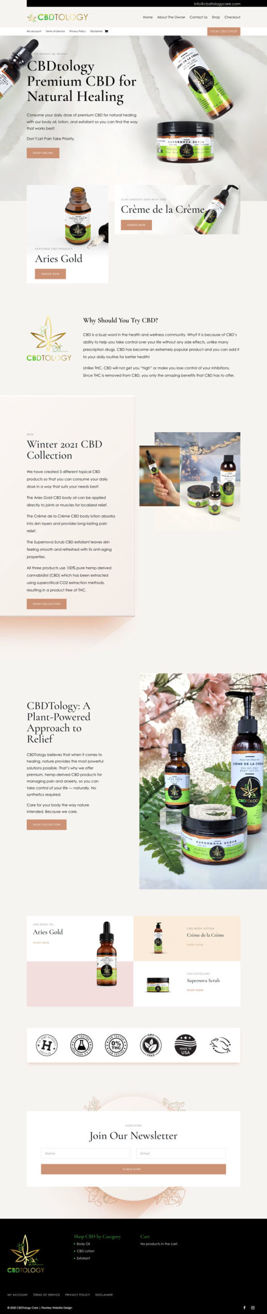 CBDtology Care Website Design